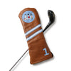 Driver Cover - Three Lighthouses - Light Blue/White Surcingle on Chestnut