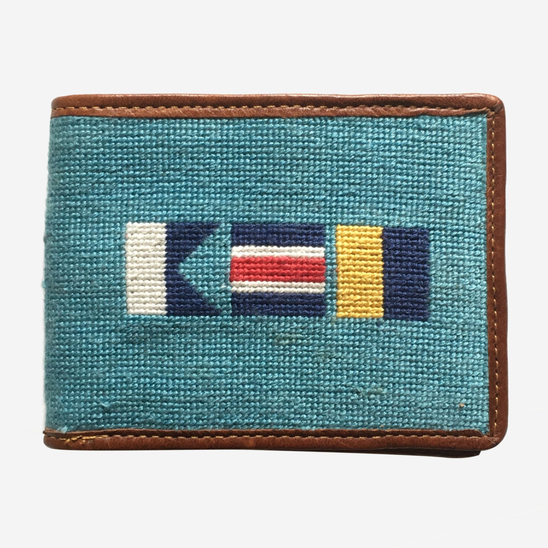 Smathers & Branson ACK Nautical Flags Needlepoint Bifold Wallet