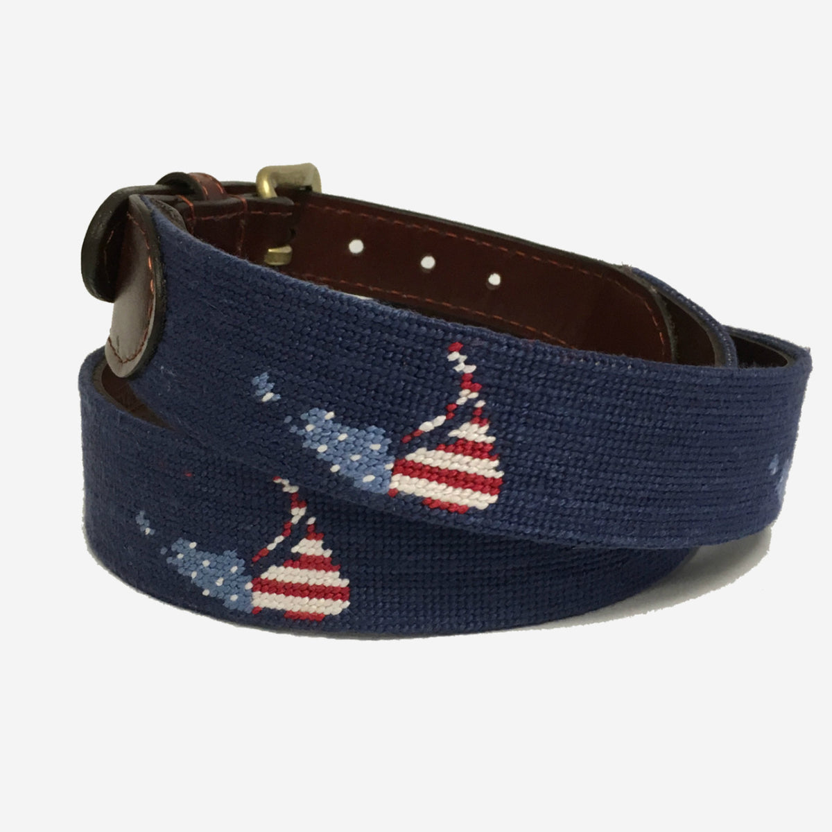 Smathers & Branson American Nantucket Island Needlepoint Belt