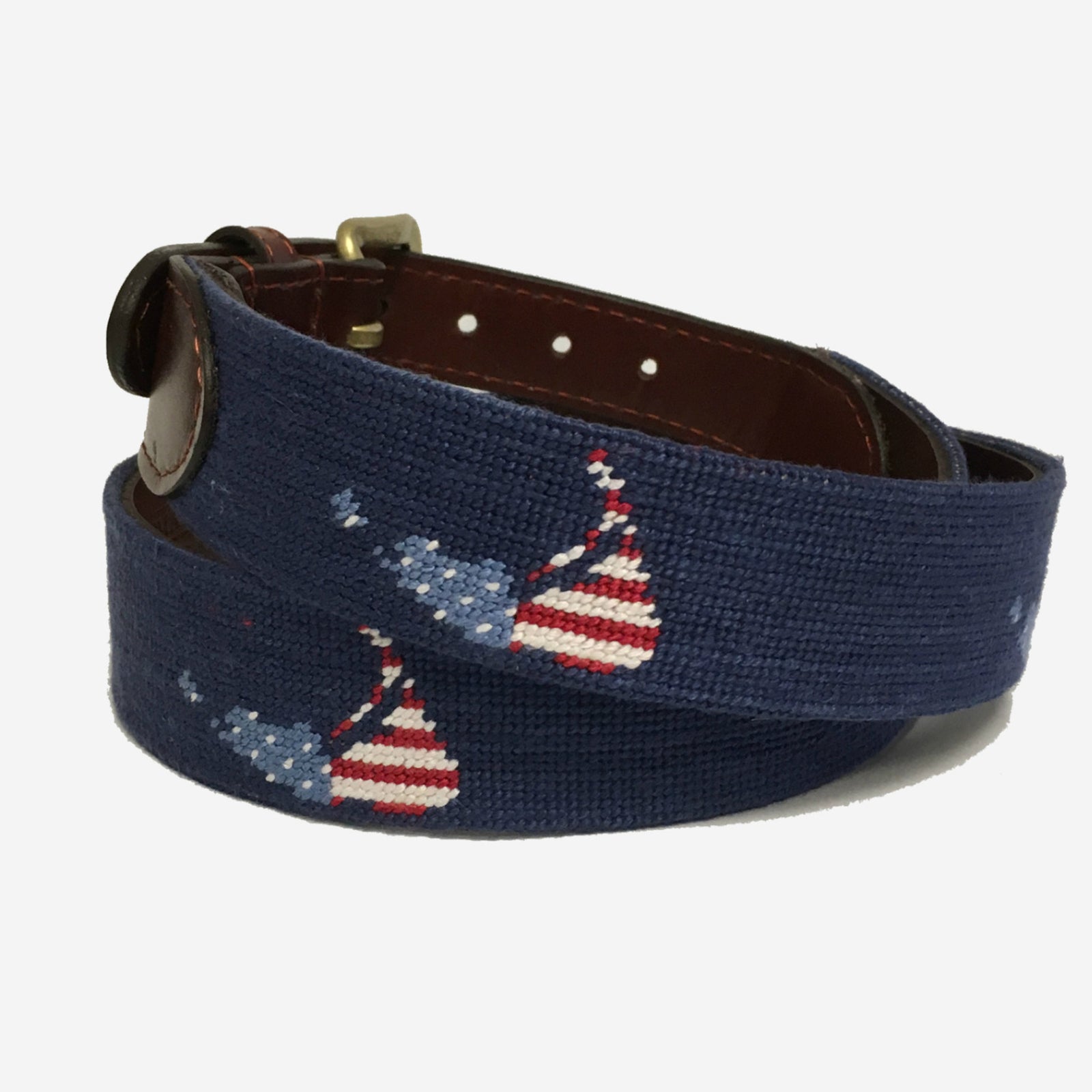 Smathers & Branson American Nantucket Island Needlepoint Belt