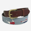 Smathers &amp; Branson Nantucket Nautical Antique Blue Needlepoint Belt