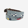 Smathers &amp; Branson Nantucket Nautical Antique Blue Needlepoint Belt