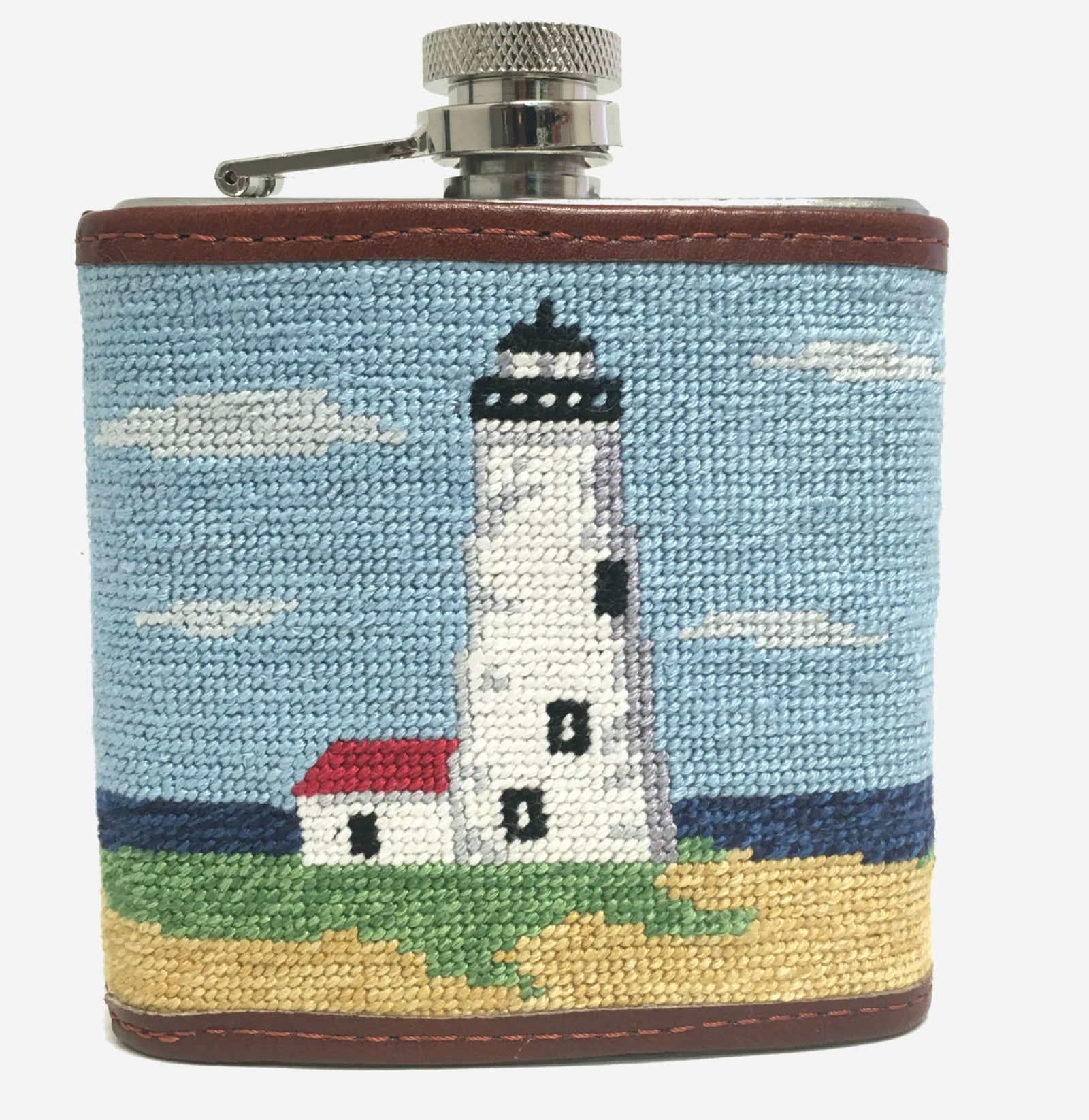 Smathers & Branson Great Point Needlepoint Flask