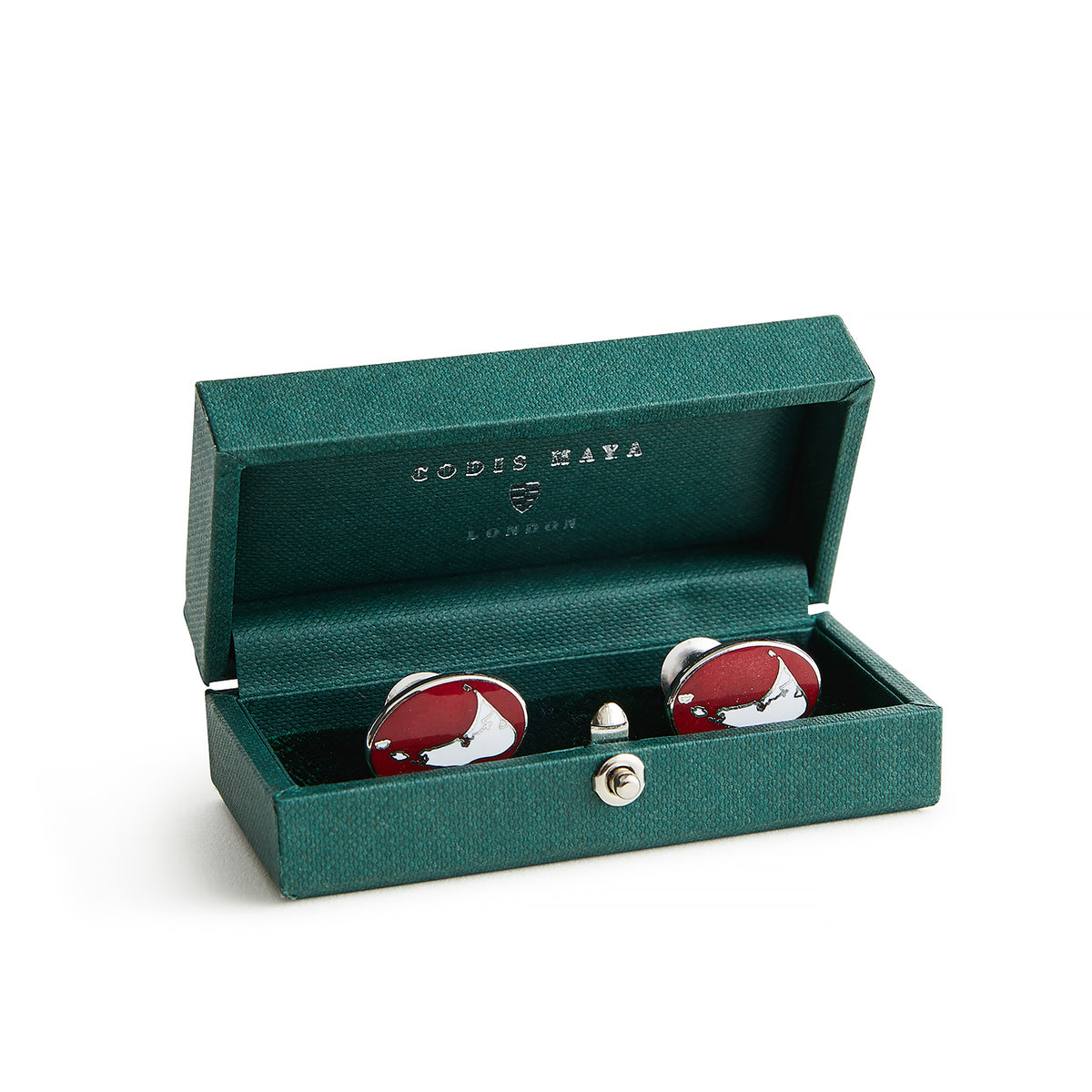 Island Cufflinks-Red w/white Island