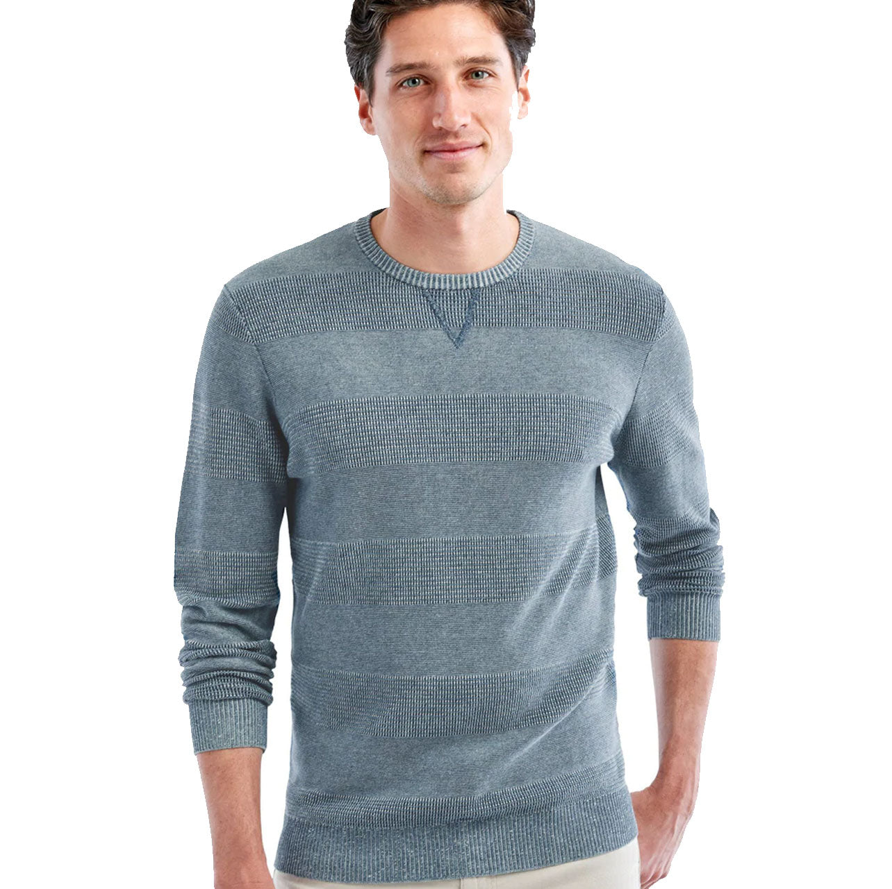 Johnnie O Indigo Washed Crewneck Sweater - Chambray