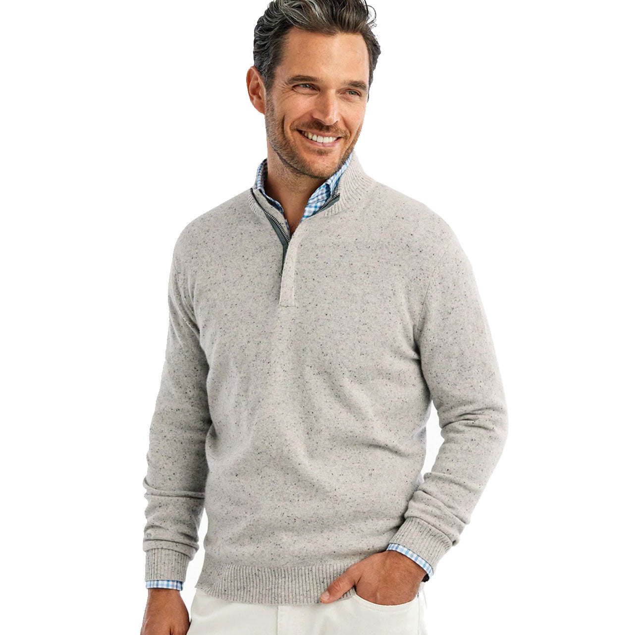 Light grey quarter zip online