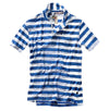 Relwen Jersey Stripe Polo - White/Blue Rugby