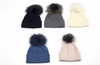 Linda Richards Angora Blend Hat with Genuine Fur Pom Pom