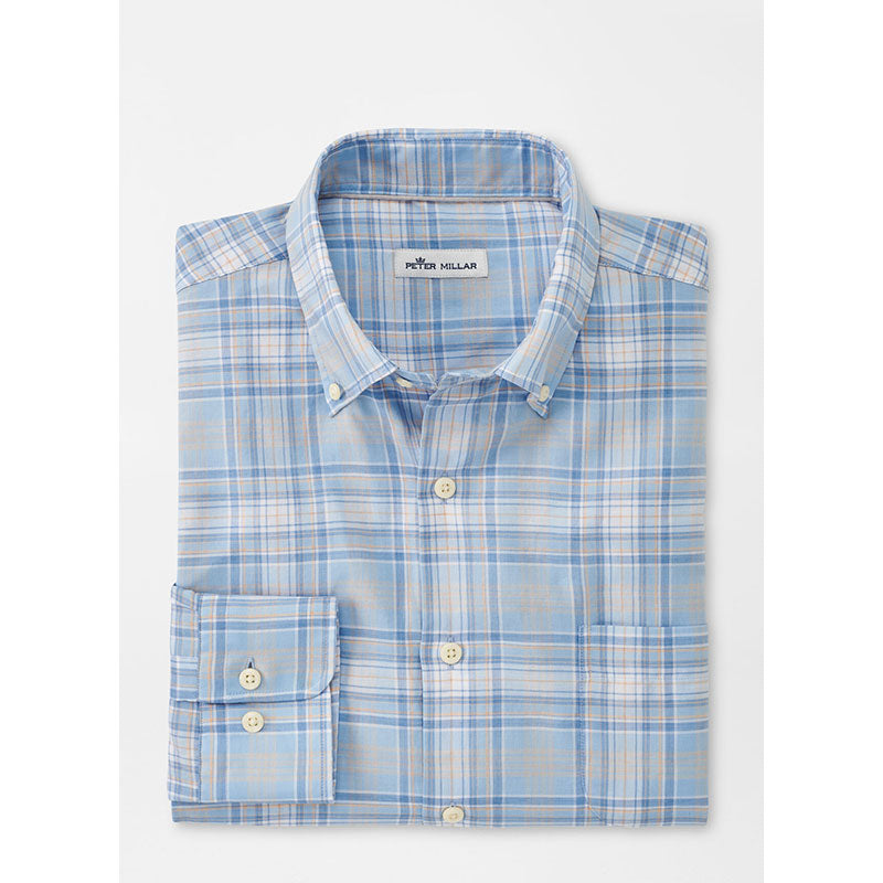 Peter Millar Yates Summer Soft Cotton Sport Shirt - Cottage Blue