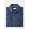 Peter Millar Indigo Palms Cotton-Stretch Short-Sleeve Sport Shirt - Indigo