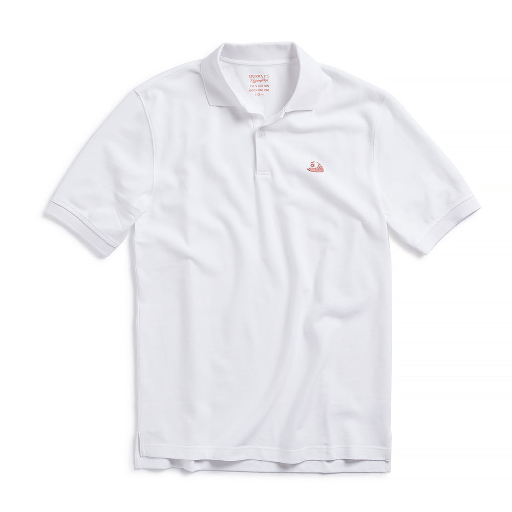 Nantucket Reds Collection® Men&#39;s Pique Polo - White with Logo