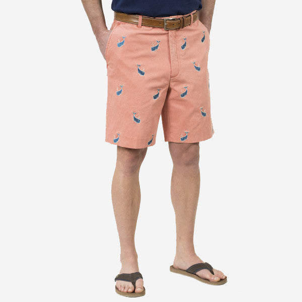 Nantucket Reds Collection®  Men's Embroidered Whale Bermuda Shorts