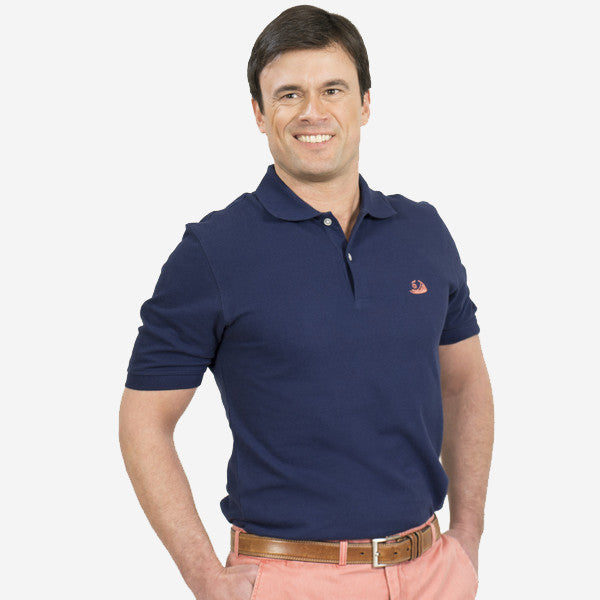 Nantucket Reds Collection® Men's Pique Polo - Navy with Logo