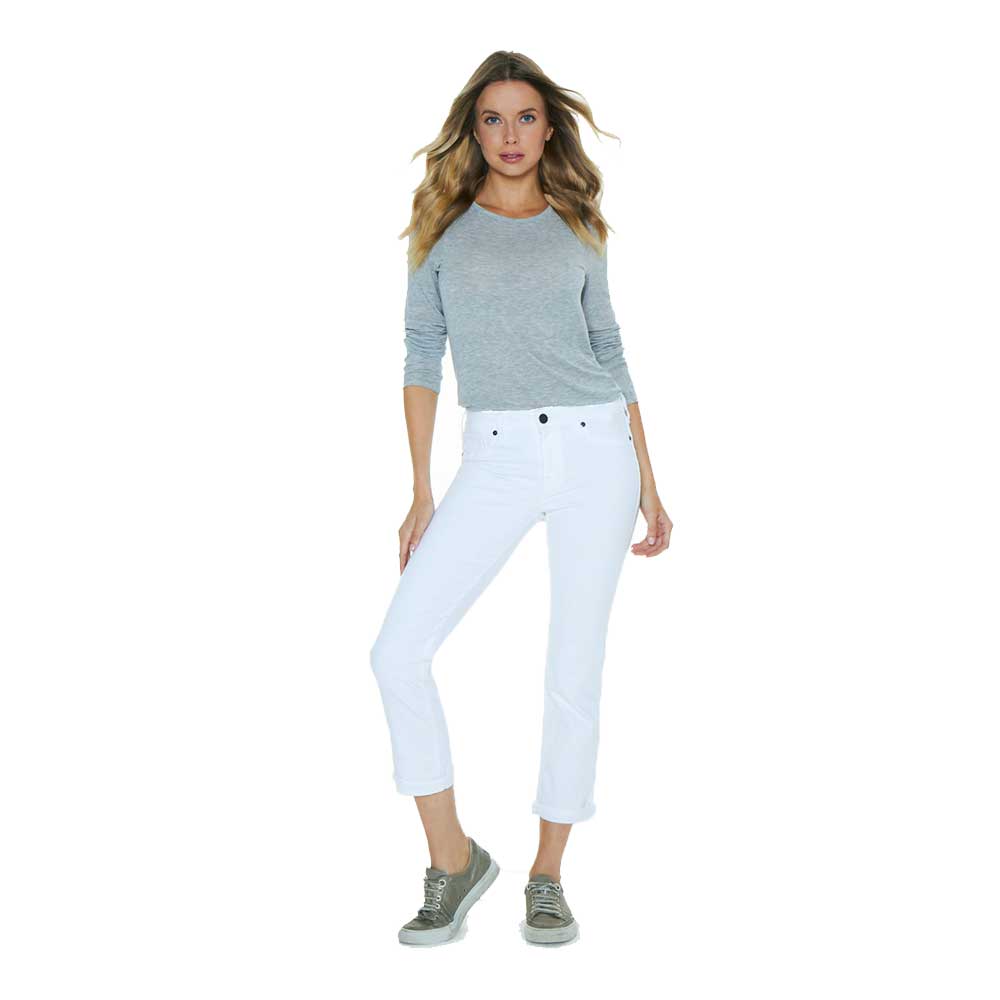 Parker Smith Courtney Cuffed Crop White