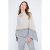 Kinross Cashmere Twist Stitch Poncho - Blue Spruce/Sterling