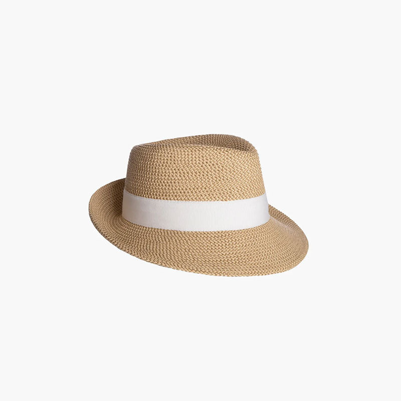 Eric Javits Squishee Classic Fedora - Peanut/White