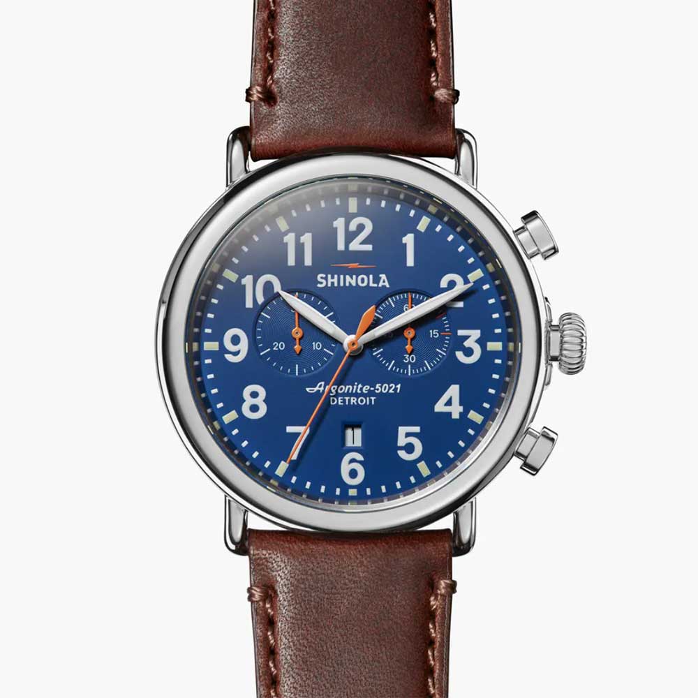 Shinola The Runwell Chrono Men&#39;s Watch 47mm Blue
