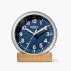 Shinola The Runwell 6&quot; Desk Clock Chrome/Navy