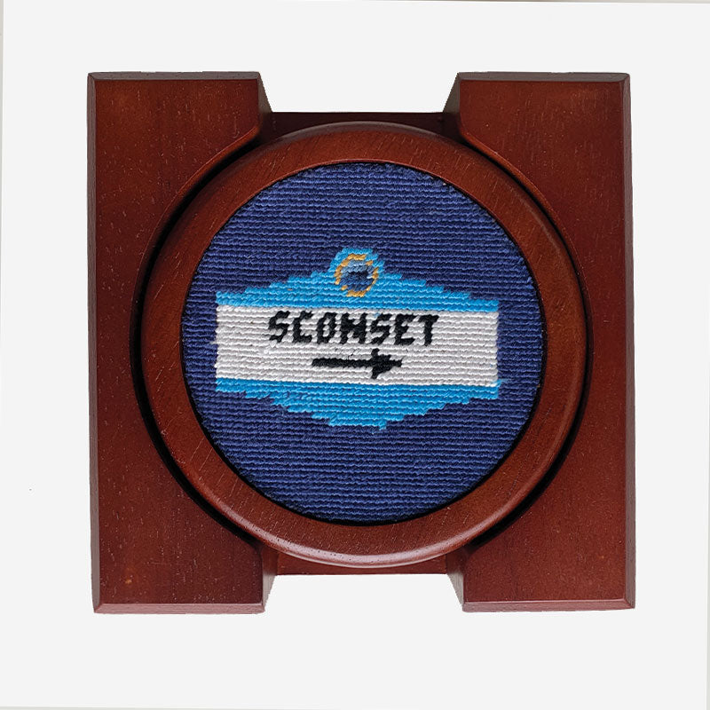 Smathers & Branson Town Sign Needlepoint Coaster Set