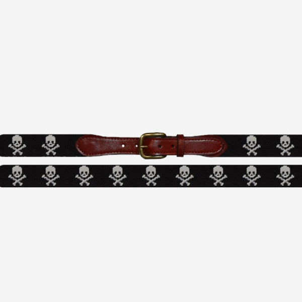 Smathers & Branson Jolly Roger Needlepoint Belt
