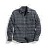 Marine Layer Striped Woolen Shirt - Navy/Grey/Green Stripe