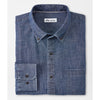 Peter Millar Tamworth Chambray Cotton-Stretch Sport Shirt - Indigo