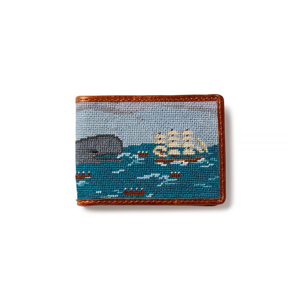 Smathers &amp; Branson Nantucket Sleigh Ride Needlepoint Bifold Wallet