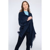 Kinross Cashmere Fringe Wrap - Navy