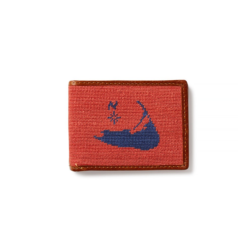 Smathers & Branson Nantucket Island Needlepoint Bifold Wallet - Red