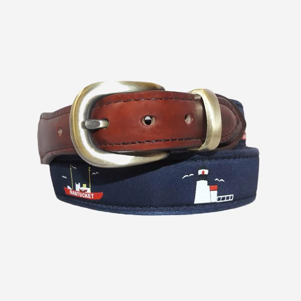 YRI Men's Ribbon Belt Lighthouses Lightship Murray's Toggery