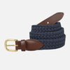 YRI Men&#39;s Braided Cotton Belt - Navy