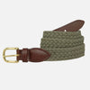 YRI Men&#39;s Braided Cotton Belt - Olive