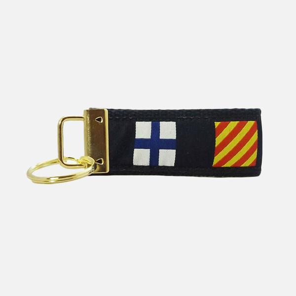 YRI Nautical Code Flags Key Fob - Navy