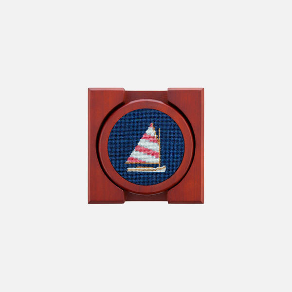 Smathers & Branson Rainbow Fleet Needlepoint Coaster Set
