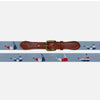 Smathers &amp; Branson Nantucket Nautical Antique Blue Needlepoint Belt