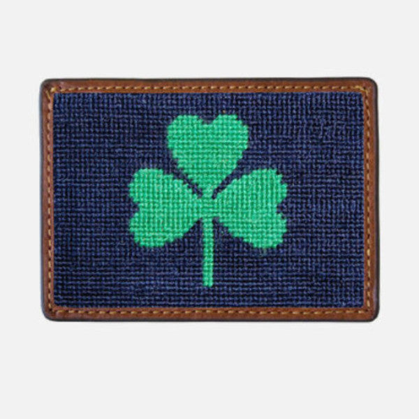 Smathers &amp; Branson Shamrock Needlepoint Card Wallet