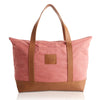 Nantucket Red® Canvas Tote Bag with Leather Handles &amp; Trim - Leather Island Patch