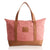Nantucket Red® Canvas Tote Bag with Leather Handles & Trim - Leather Island Patch