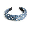 Decorative Pearl Headband Blue