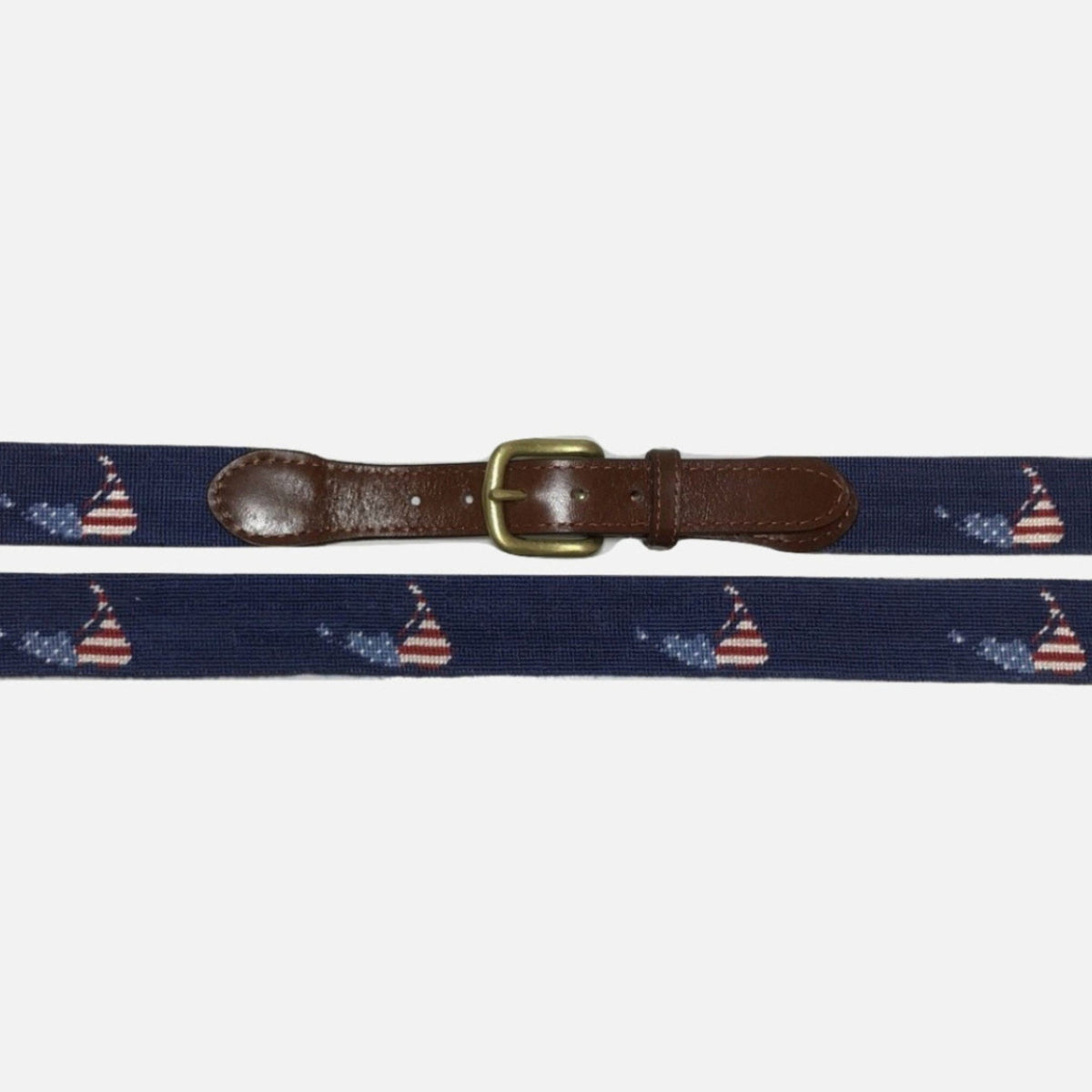 Smathers & Branson American Nantucket Island Needlepoint Belt