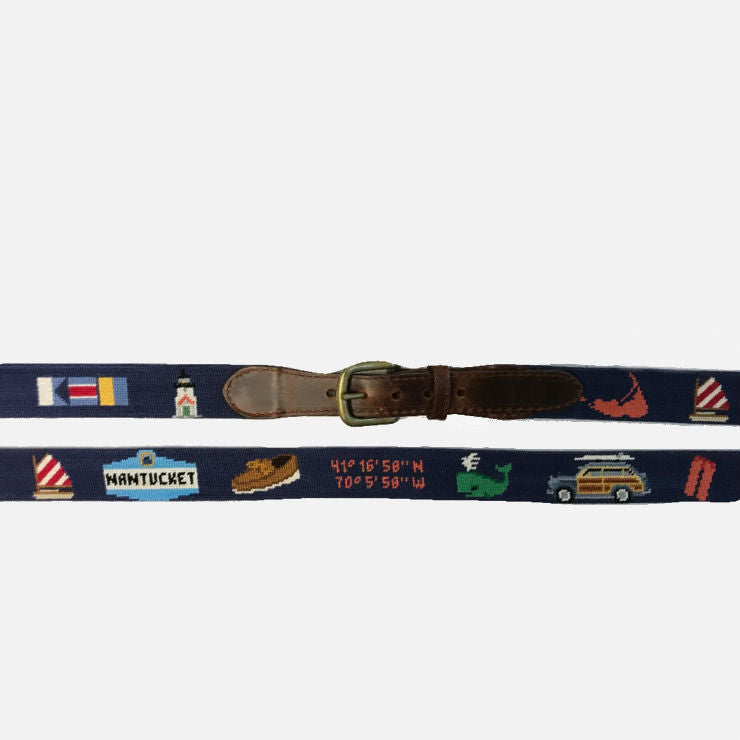 Smathers & Branson Nantucket Life Needlepoint Belt