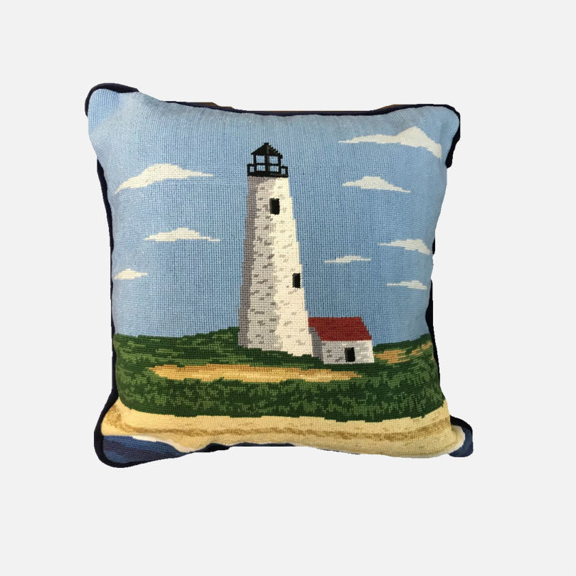 Smathers & Branson Great Point Lighthouse Needlepoint Pillow