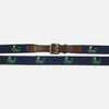 Smathers &amp; Branson Green Whale Needlepoint Belt