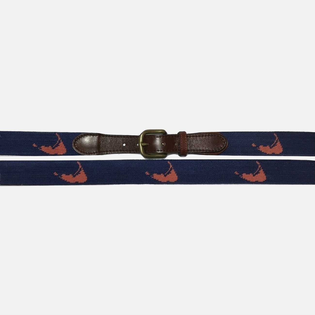 Smathers & Branson Nantucket Island Needlepoint Belt Navy