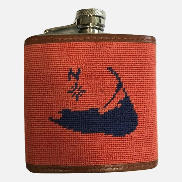 Smathers & Branson Nantucket Island Needlepoint Flask - Red
