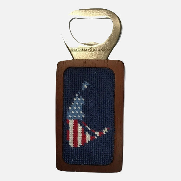 NEEDLEPOINT BOTTLE OPENER, AMERICAN FLAG main image 1