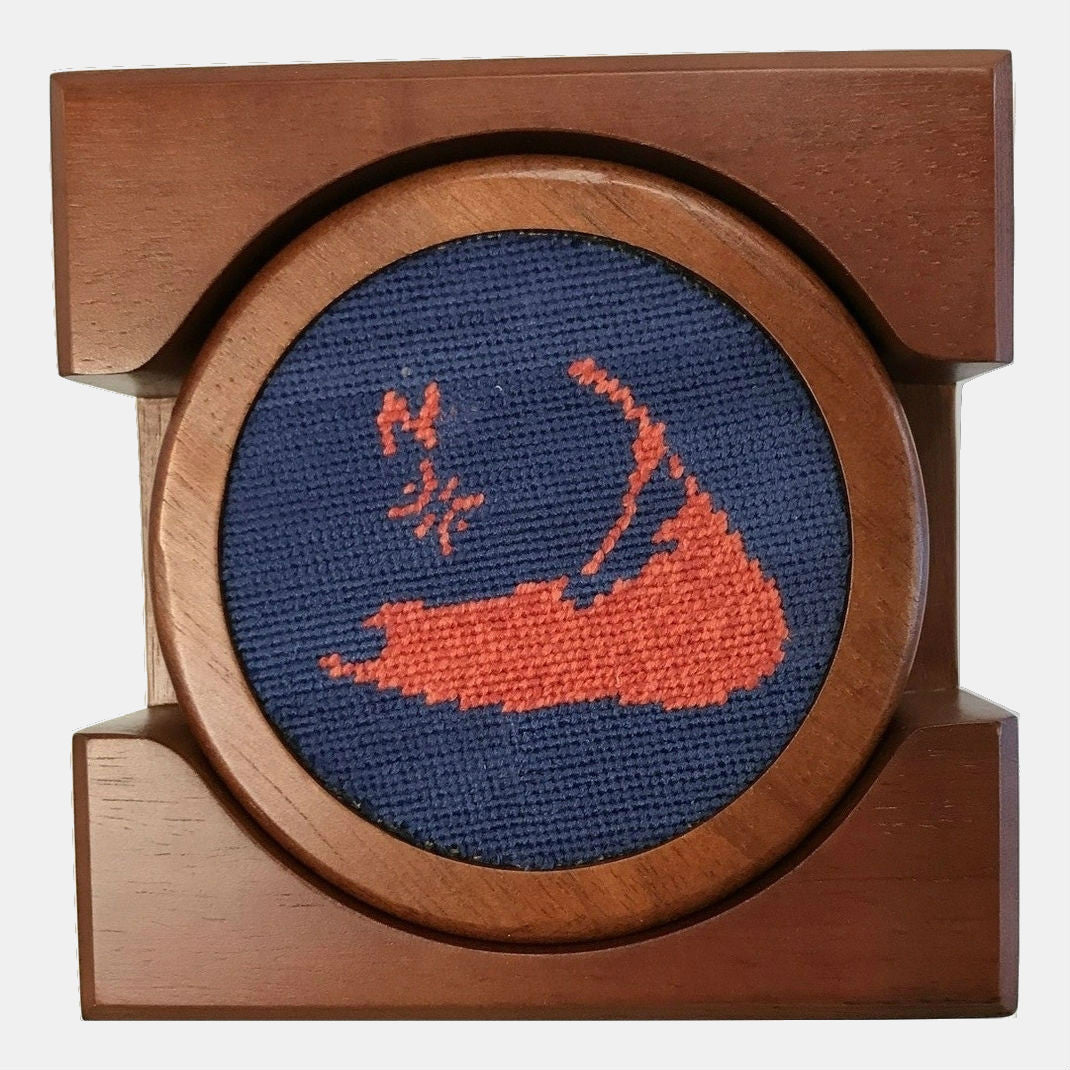 Smathers & Branson Nantucket Island Needlepoint Coaster Set