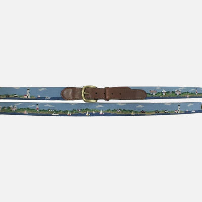 Smathers & Branson Sankaty-Great Point Scene Needlepoint Belt