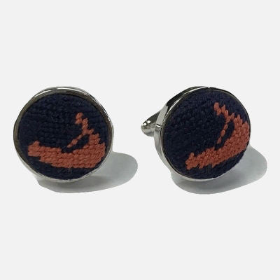 Smathers & Branson Nantucket Island Needlepoint Cufflinks - Navy