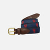 YRI Men&#39;s Ribbon Belt - Red Lobster on Navy Webbing